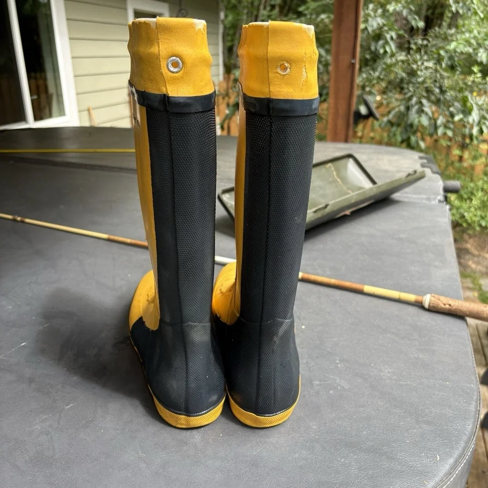 Vtg West Marine Tall Sea Boots Yellow Rubber Offshore Sailing Deck Boots Mens 13